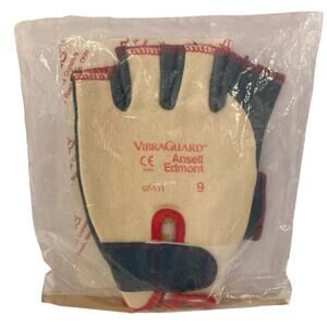 Ansell VibraGuard Left Hand Glove Anti Vibration Half Finger Unisex Size 9 NIP